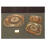 Adams Pink Glass Plates - 3 count Adams Pink Glass Plates - 3 count
