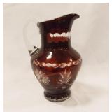 Cranberry Glass Pitcher