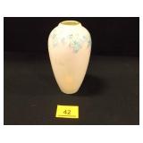 R & S Germany Vase; Pink w/blue floral design