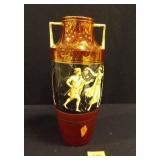 Handled Vase w/Roman Scene and Gold Accents Handled Vase w/Roman Scene and Gold Accents