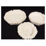 Ash Trays (3 matching) White Ash Trays (3 matching) White