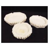 Ash Trays (3 matching) White Ash Trays (3 matching) White