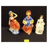 3 figurines (Women) 2 marked " western Germany"