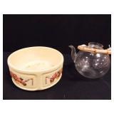 Weller Round Pottery Dish w/Roses in Baskets Weller Round Pottery Dish w/Roses in Baskets