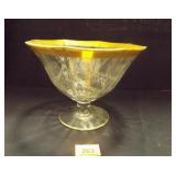Glass Etched Bowl with Gold Trim Glass Etched Bowl with Gold Trim