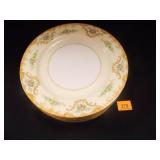 Noritake Dinner Plates (9) Yellow/Floral Pattern