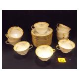 Noritake Tea Cups/Saucers (12, 2 saucers chipped)