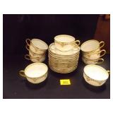 Haviland (France) Limoges China White w/green/Gold Haviland (France) Limoges China White w/green/Gold