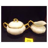 Haviland Limoges Cream/Sugar white w/Gold Trim