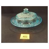Blue Glass Piece with Lid Blue Glass Piece with Lid