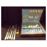 Flatware Set in Wood Box 41 Pieces total plus box