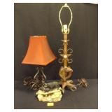 Table Lamps (2), Bear figurine (broken ear) Table Lamps (2), Bear figurine (broken ear)