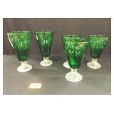 Green Anchor Hocking Burple Goblets - 5 count