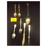 Asst Silverware Items, Tea steeper, small spoons