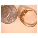 Gold tone ring, panda image on face