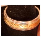 Silver wedding band with gold inlay