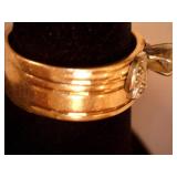 Silver ring, small clear stones inlaid into