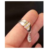 14K Gold Electroplated Cubic Zirconia Ring