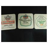 3 vintage beer coasters