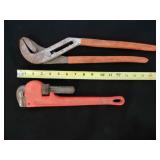 14" Snap-On Pipe Wrench, iit Channellock Plier