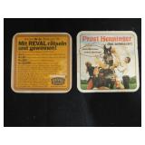 2 vintage beer coasters