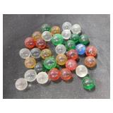 33 vintage variety solid colored marbles
