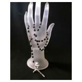 vintage Black Rosary Ornate Cross plastic beads