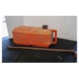 Iron Gooseneck Crow Bar, Vintage 6 GAL Gas can