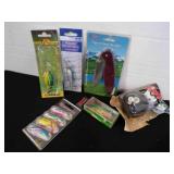 Fishing Gear, replica hooks, sporting knife, reel