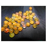 42 vintage orange & 1 yellow marbles