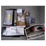 2 boxes- door hardware, faucet, heater