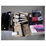 Unclaimed lots-2 boxes-adding machines, monitor