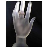 Gold color band 3 Row CZ Ring KOREA