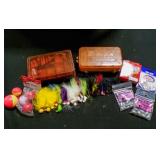 2 Miniature Tackle Boxes Lures Weights Bobbers