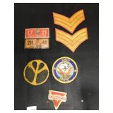 vintage patches; pretend stripe patches; stickers