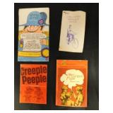vintage books; manuals and note pads. See