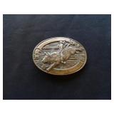 Vintage Tony Lama Trophy Solid Brass Belt Buckle