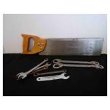 Back Saw, 2 multi-wrenches, 5 reg. wrenches
