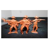 15 vintage plastic brown western toy figures