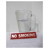 Bud Light Pitcher Bar Quality, No Smoking sign