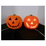 2 vintage matching Jack-O-Lanterns