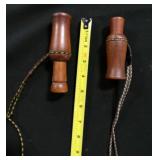 2 vintage Wooden Hunting Calls with stings