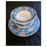 Coca-Cola Stoneware 2 bowls 3 plates