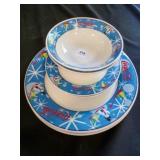 Coca-Cola Stoneware 2 bowls 4 plates