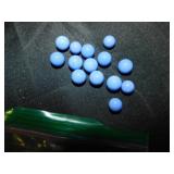 14 vintage light blue marbles