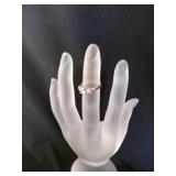 Fashion Ring silver band 3 jewels