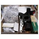 Unclaimed lots-2 boxes- gloves, small fry pans