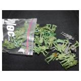 vintage plastic green & grey military toy figures