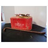 Iron Gooseneck Crow Bar, Vintage Gas Can