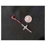 vintage broken Pope John Paul Rosary, Charm